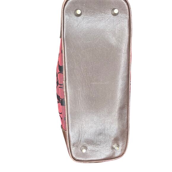 VINTAGE Coach Signature Monogram Leather trim Hand Bag - Picture 5 of 8